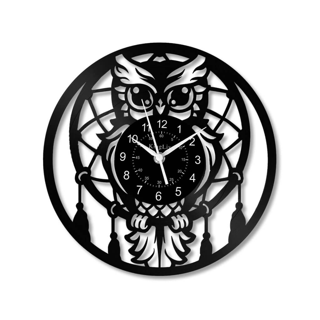 LED Vinyl Wall Clock | Dreamcatcher Owl | 0267WPB