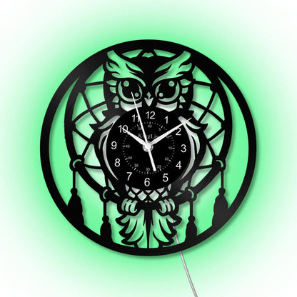 LED Vinyl Wall Clock | Owl