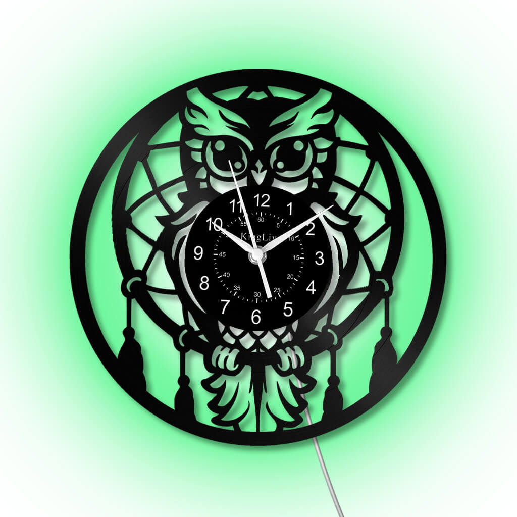 LED Vinyl Wall Clock | Owl
