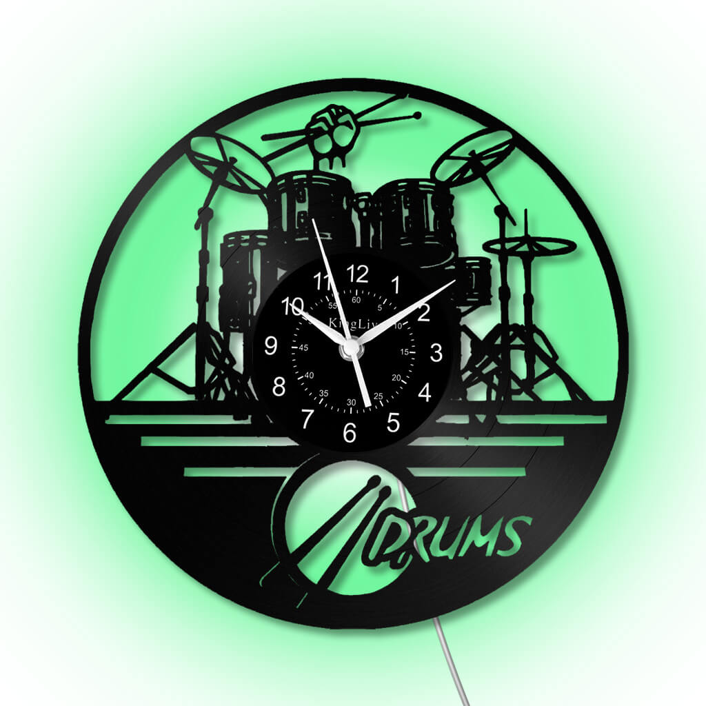 LED Vinyl Wall Clock | Drum | 0117WPB