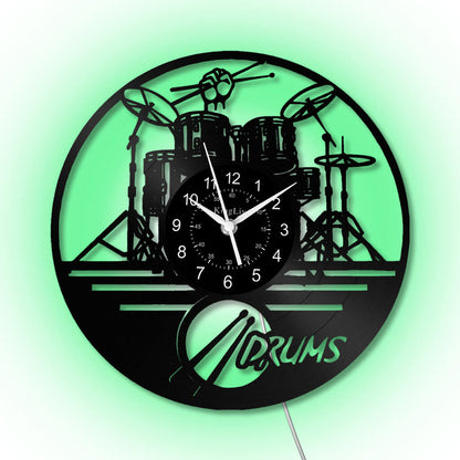 LED Vinyl Wall Clock | Drum | 0117WPB