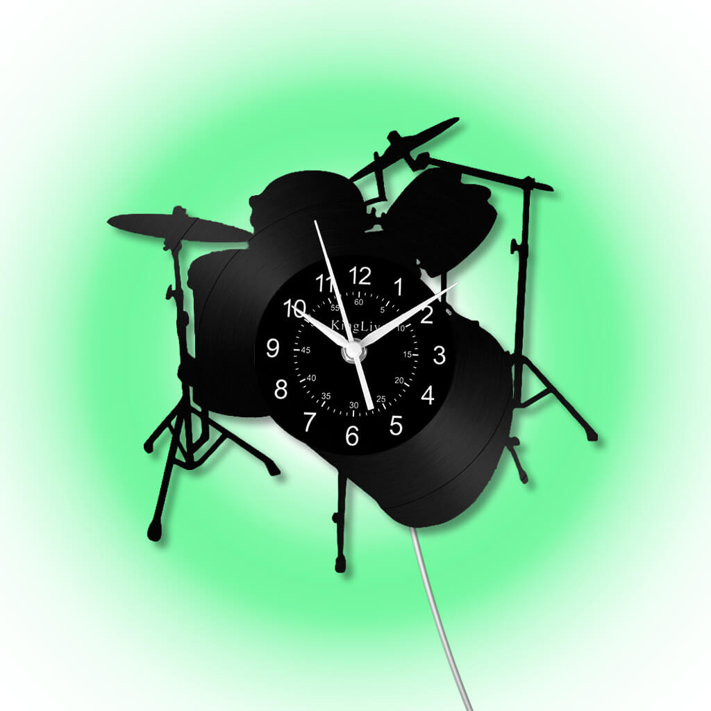 LED Vinyl Wall Clock | Drum | 12'' | 0278WPB