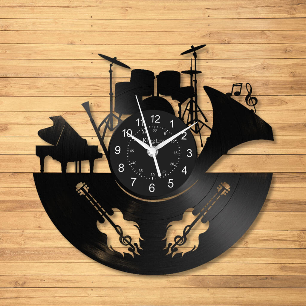 Band Music LED Vinyl Record Wall Clock 12''
