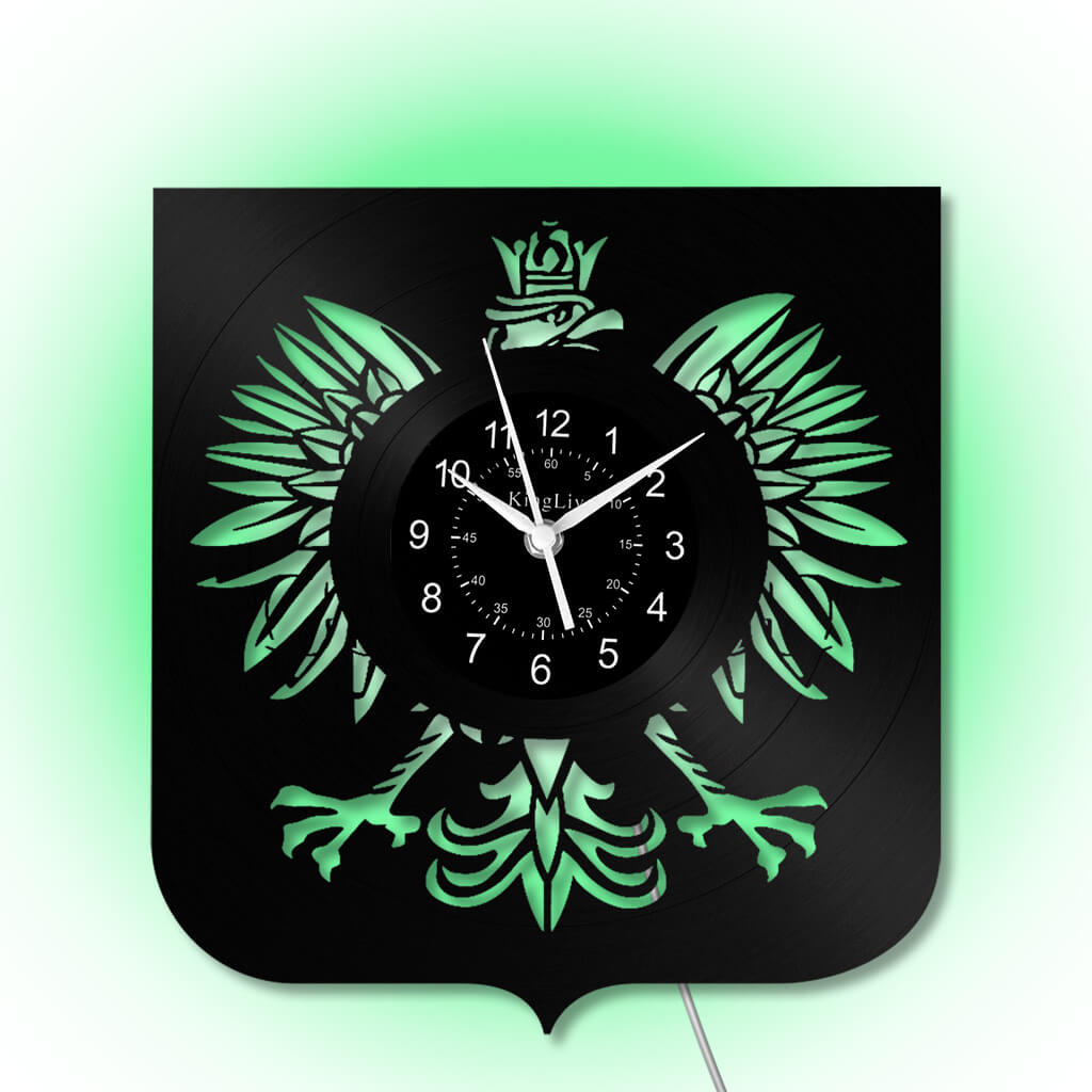 LED Vinyl Wall Clock | Poland The Coat of Arms Eagle | 0204WPBN