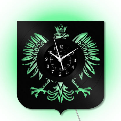 LED Vinyl Wall Clock | Poland The Coat of Arms Eagle | 0204WPBN