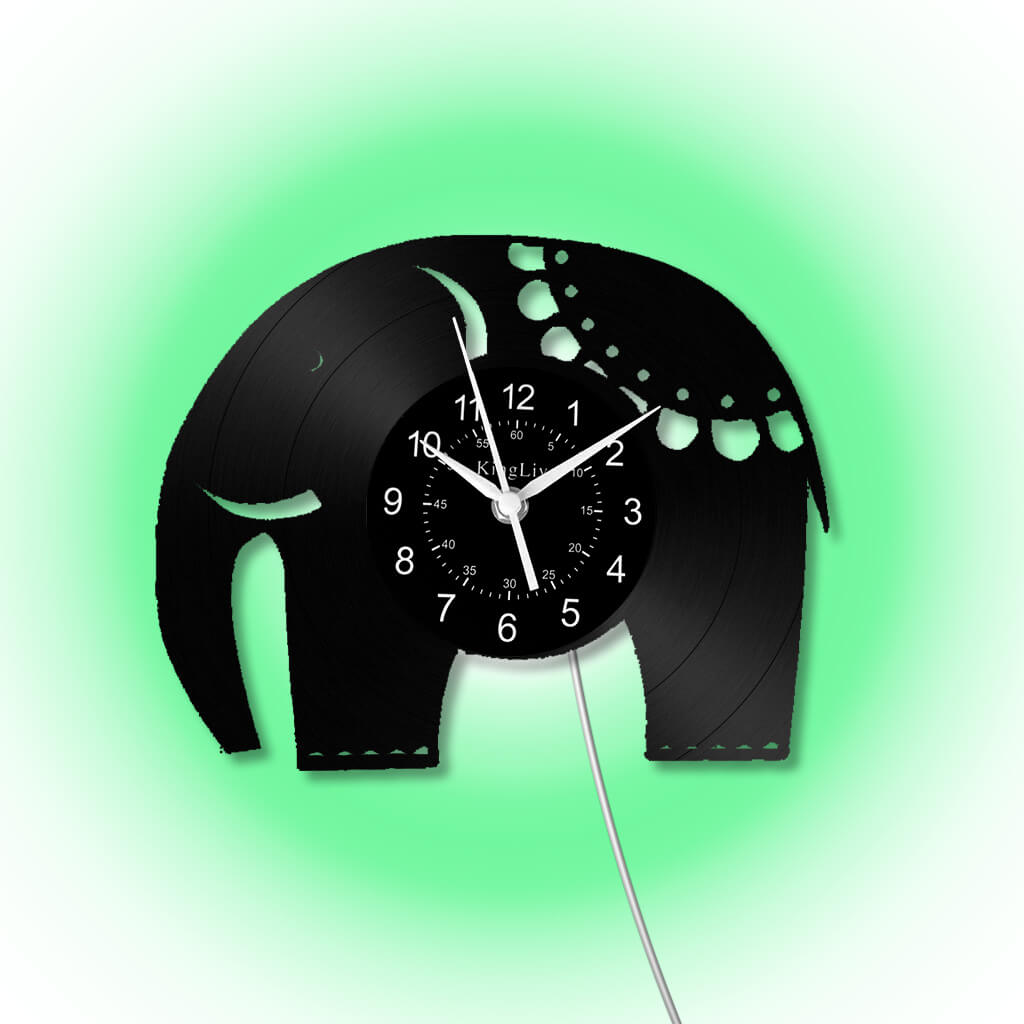 LED Vinyl Wall Clock | Elephant | 12''