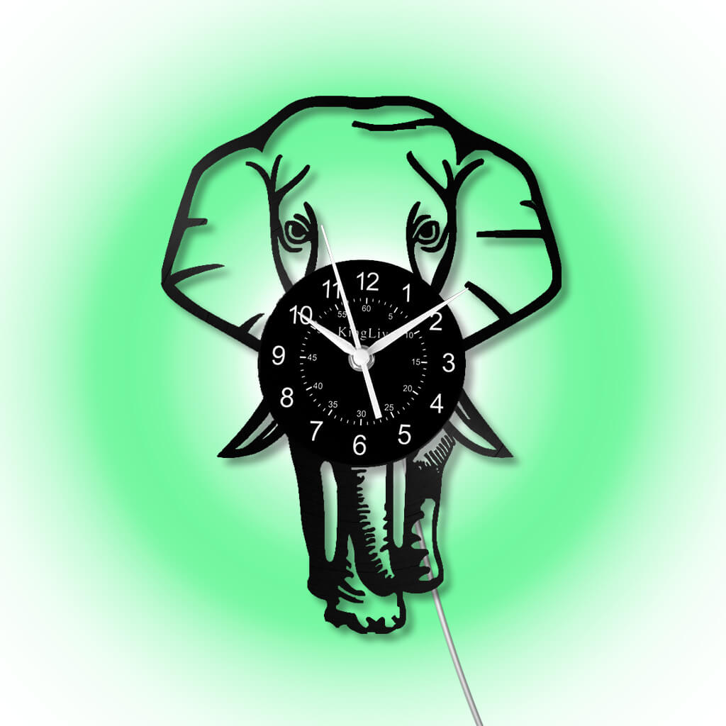 LED Vinyl Wall Clock | Elephant | 12''
