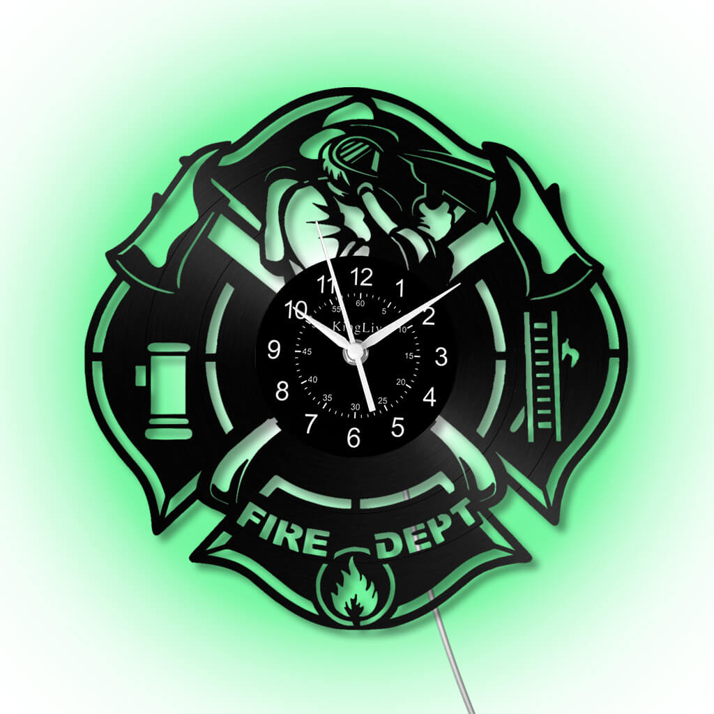 LED Vinyl Wall Clock | Fire Department | 12'' | 0302WPB