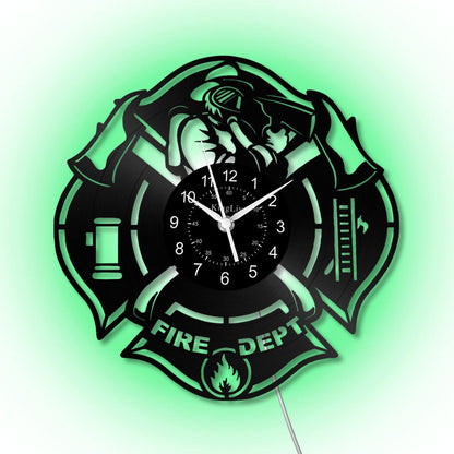 LED Vinyl Wall Clock | Fire Department | 12'' | 0302WPB