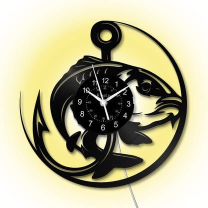 LED Vinyl Wall Clock | Fishing | 12'' | 0224WPB