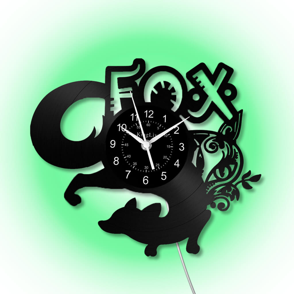 LED Vinyl Wall Clock | Fox | 0116WPB