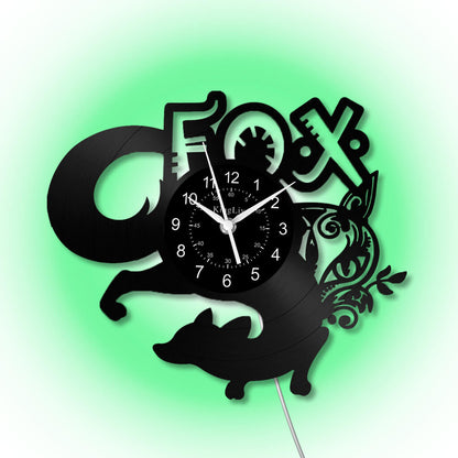 LED Vinyl Wall Clock | Fox | 0116WPB