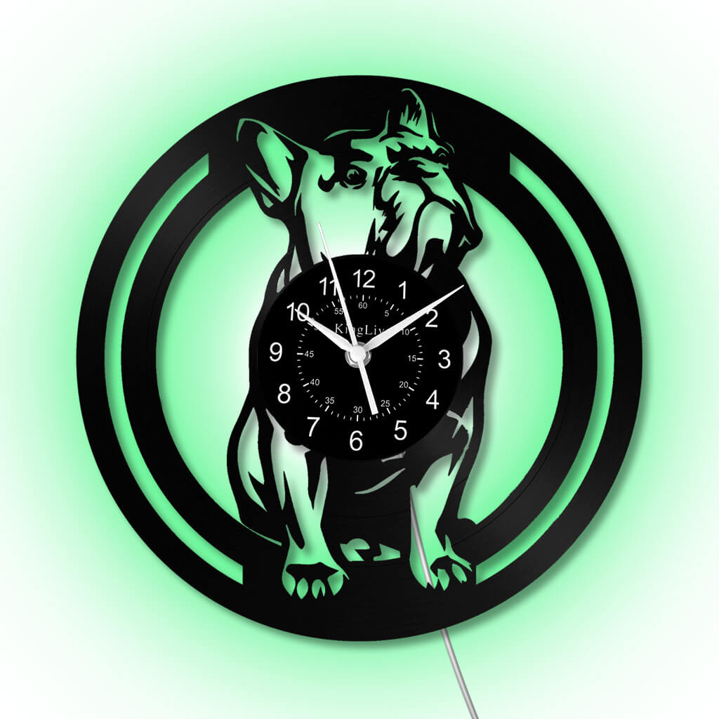 LED Vinyl Wall Clock | French Bulldog | 12'' | 0239WPB
