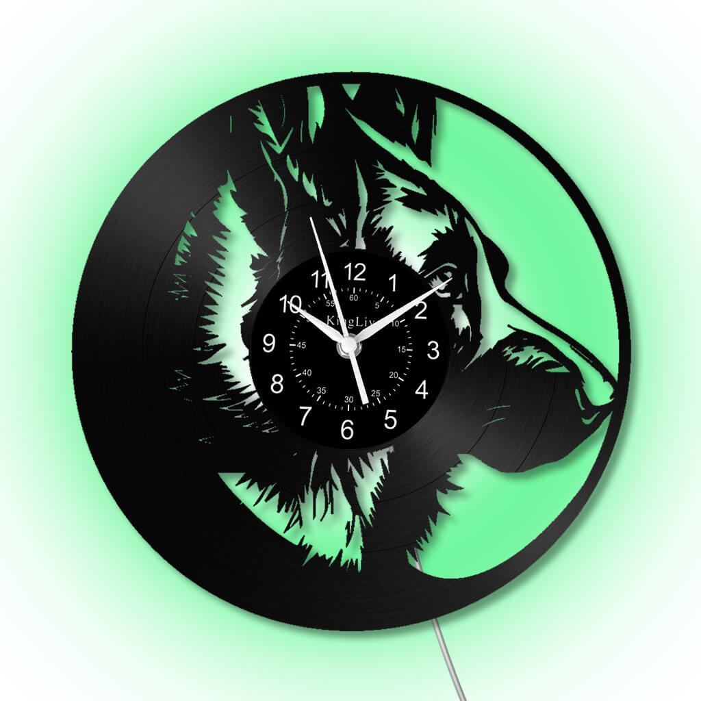 LED Vinyl Wall Clock | German Shepherd Dog | 12'' | 0240WPB