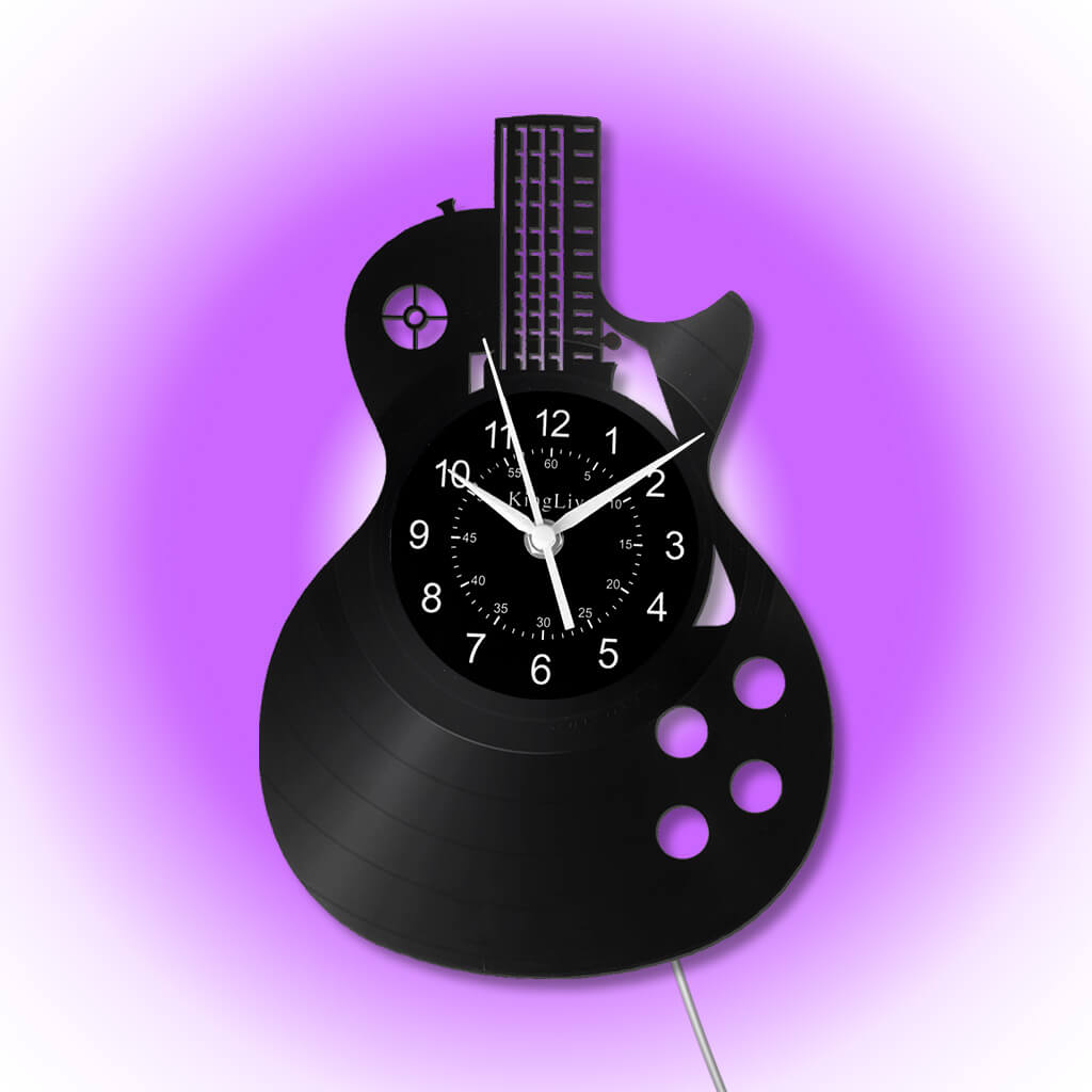 LED Vinyl Wall Clock | Guitar | 12'' | 0027WPB2
