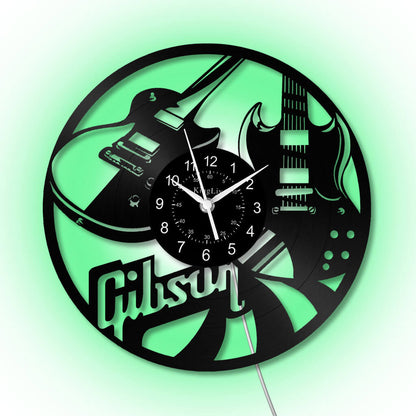 LED Vinyl Wall Clock | Guitar Music | 12''