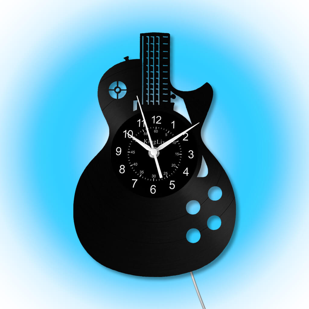 LED Vinyl Wall Clock | Guitar Music | 12''