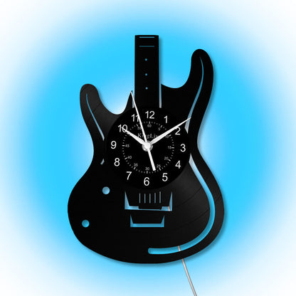 LED Vinyl Wall Clock | Guitar Music | 12''