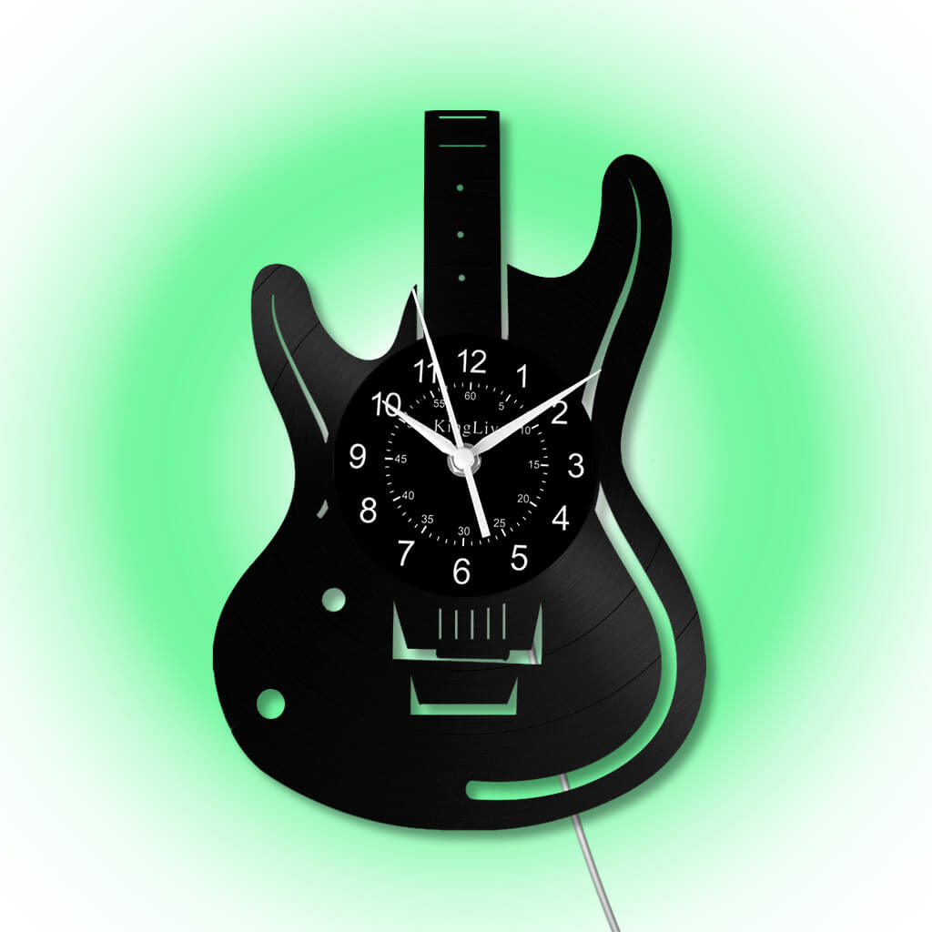 LED Vinyl Wall Clock | Guitar Custom | 12'' | 0264WPB