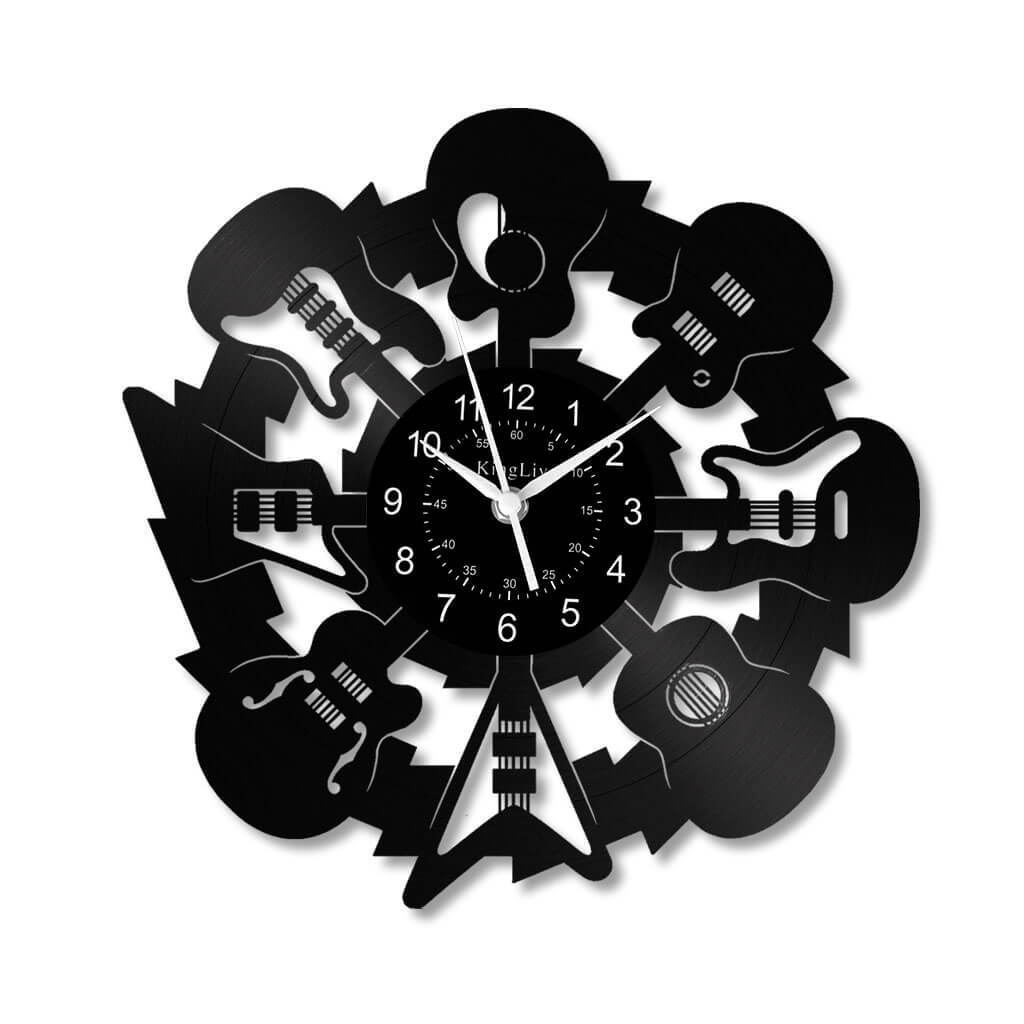 LED Vinyl Wall Clock | Guitars | 12'' | 0208WPB