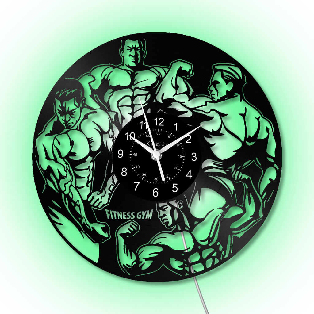 LED Vinyl Wall Clock | Gym | 12'' | 0292WPB