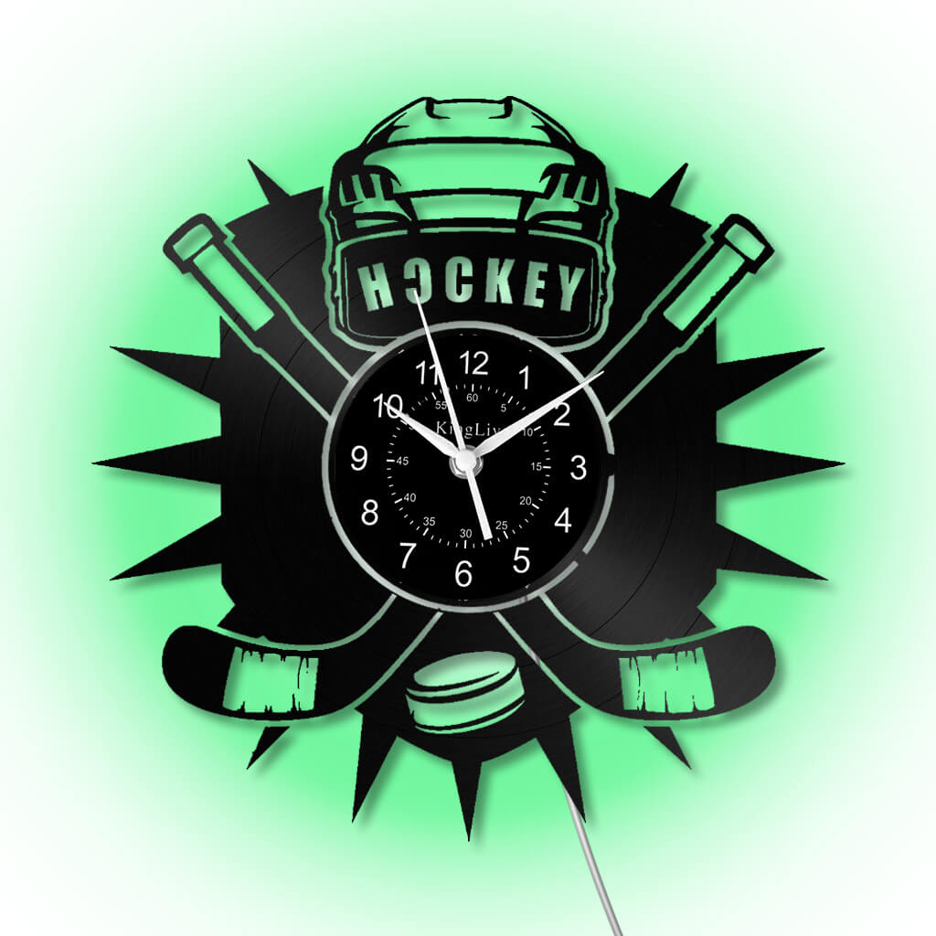 LED Vinyl Wall Clock | Hockey | 12'' | 0161WPB
