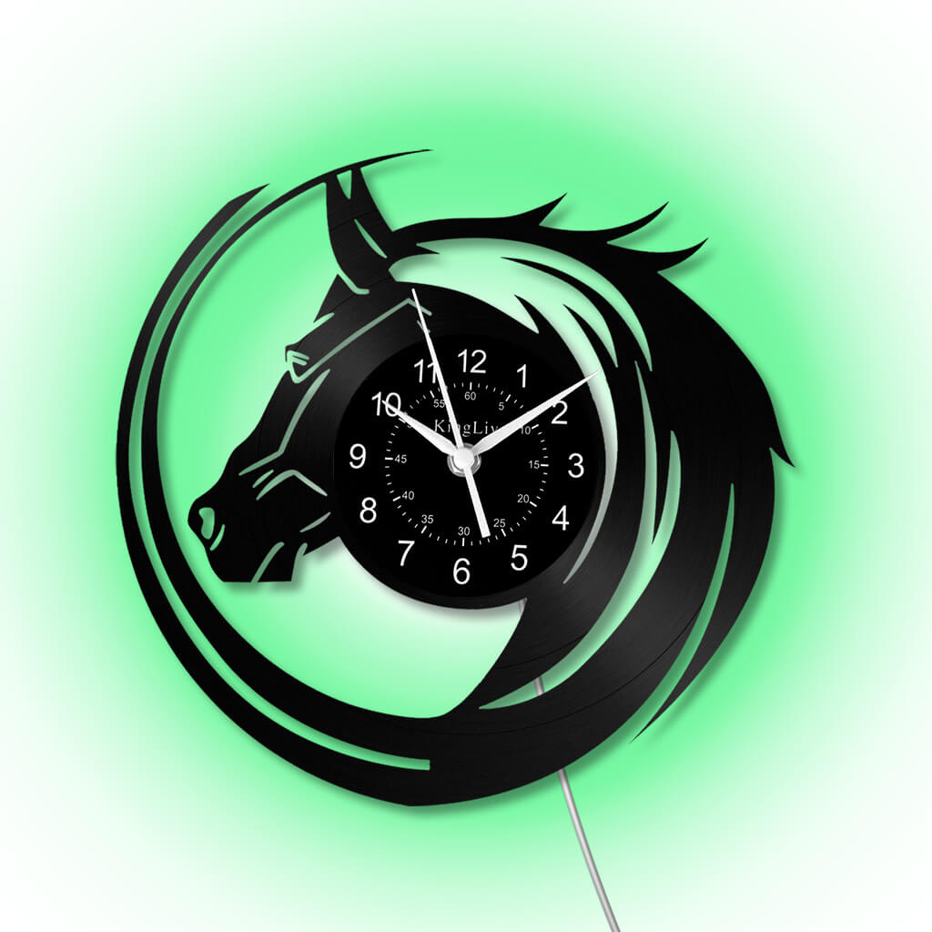 LED Vinyl Wall Clock | Horse | 0114WPBN