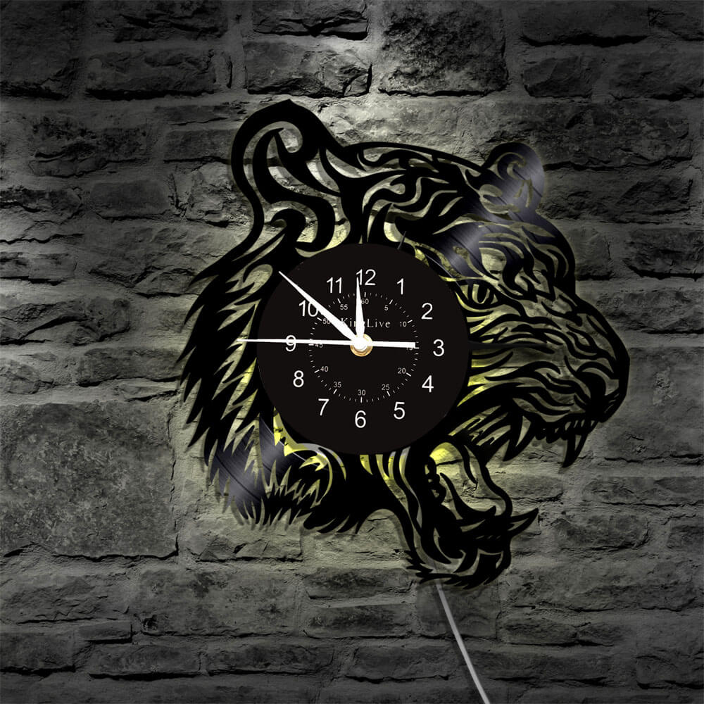 Tiger Led Vinyl Record Wall Clock