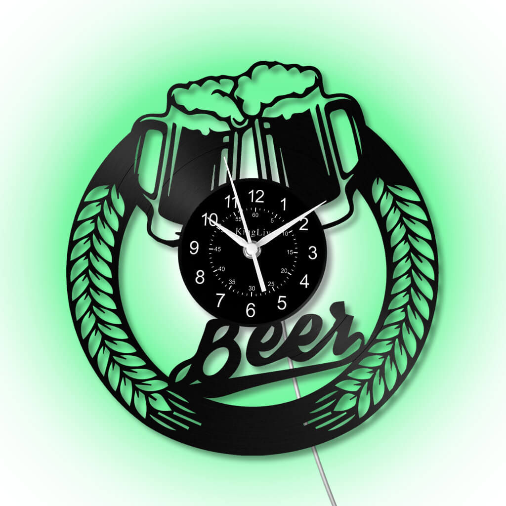 LED Vinyl Wall Clock | Beer | 12'' | 0238WPB