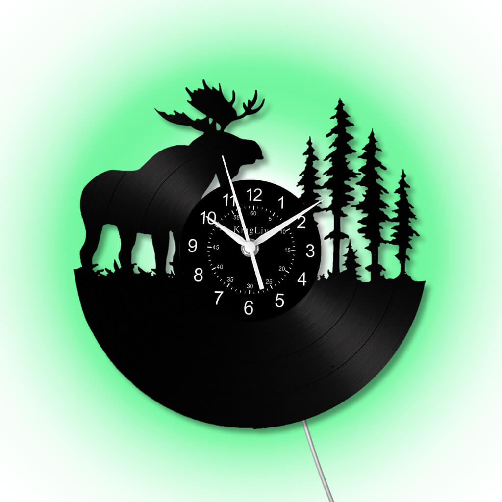 LED Vinyl Wall Clock | Moose Deer