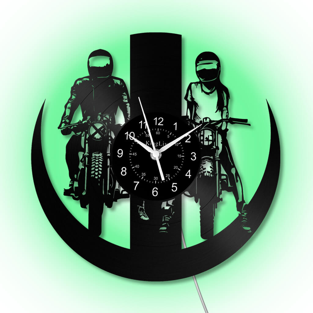 LED Vinyl Wall Clock | Dirt Bike Motocross | 12'' | 0287WPB