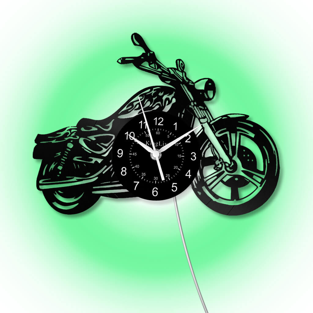 LED Vinyl Wall Clock | Motorcycle | 12'' | 0132WPB