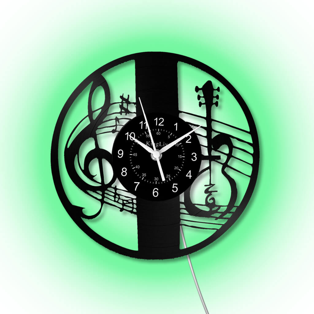 LED Vinyl Wall Clock | Violin Music | 12'' | 0291WPB