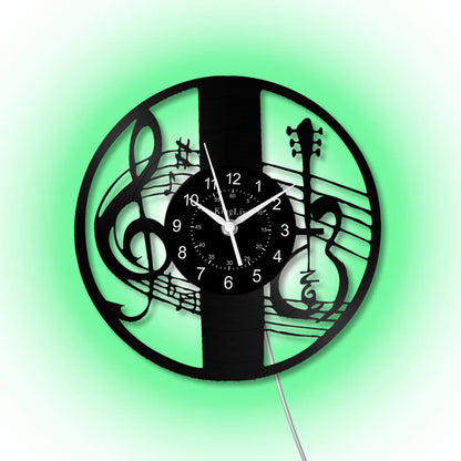 LED Vinyl Wall Clock | Violin Music | 12'' | 0291WPB