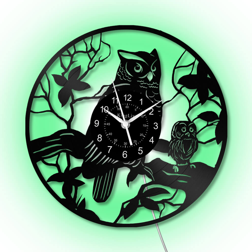 LED Vinyl Wall Clock | Owl | 12'' | 0304WPB