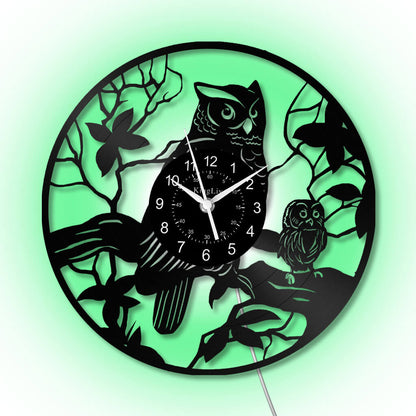 LED Vinyl Wall Clock | Owl | 12'' | 0304WPB