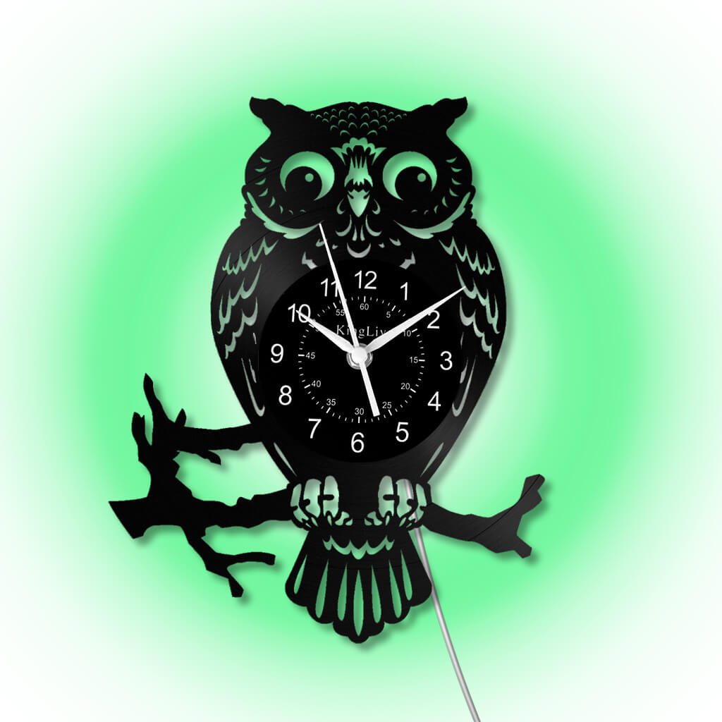 LED Vinyl Wall Clock | Owl