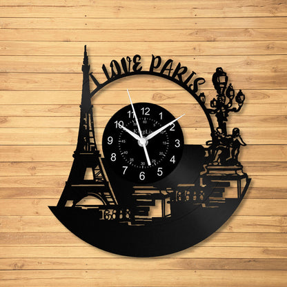 LED Vinyl Wall Clock | Paris Eiffel Tower | 12'' | 0271WPB