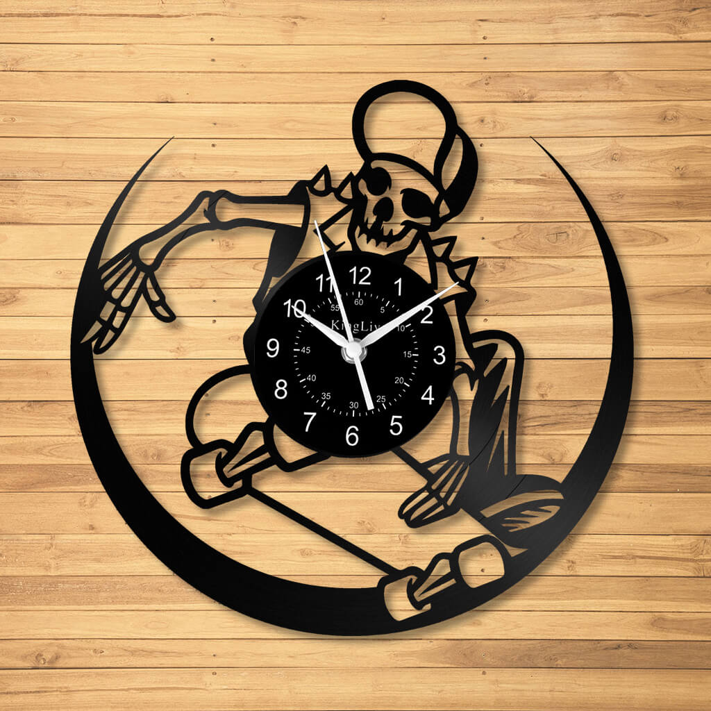 LED Vinyl Wall Clock | Skateboarding | 12'' | 0301WPB