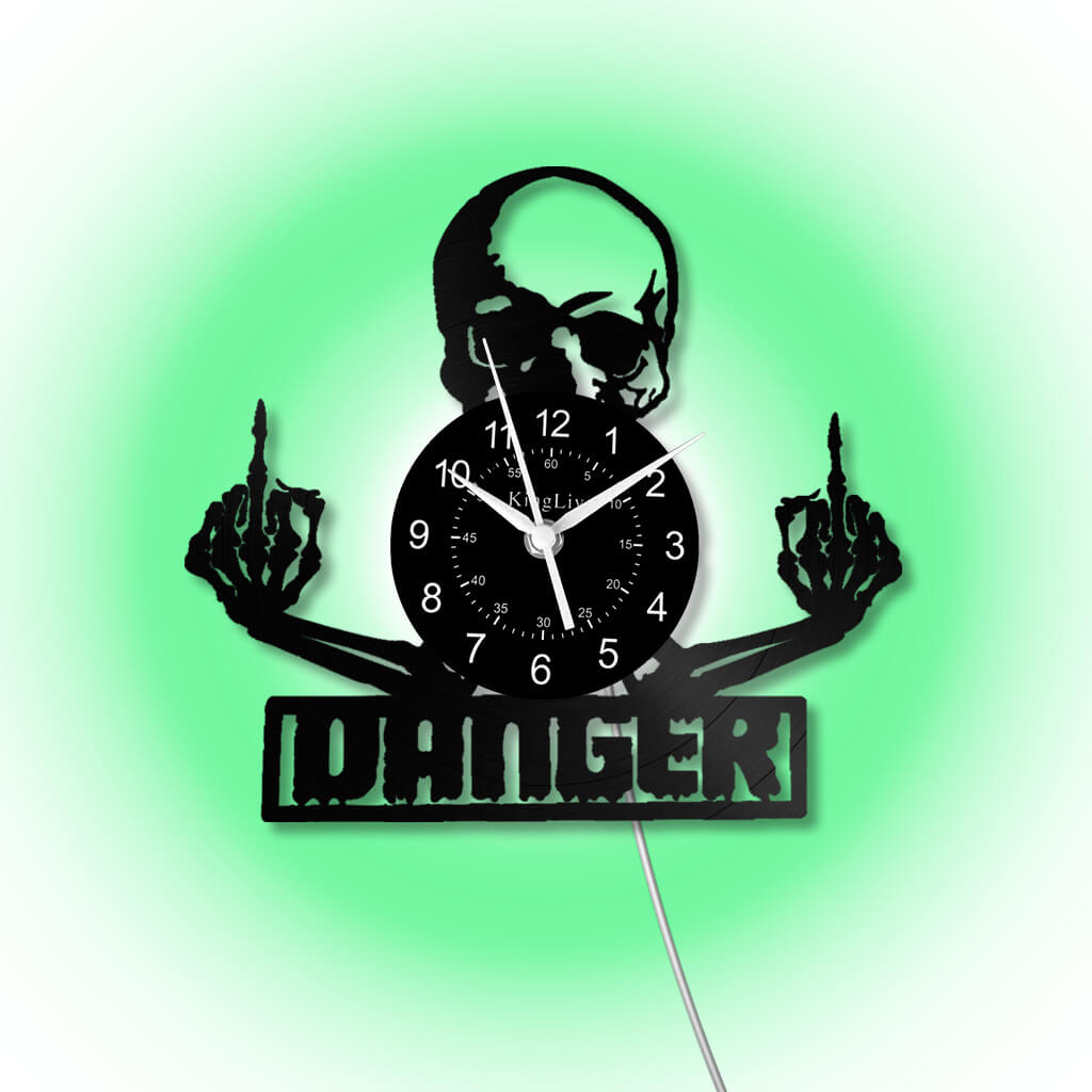 LED Vinyl Wall Clock | Skull | 0203WPB