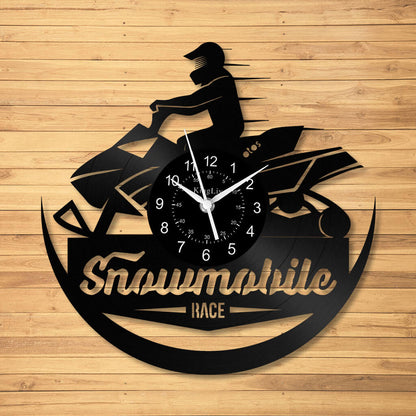 LED Vinyl Wall Clock | Snowmobile | 12'' | 0279WPB