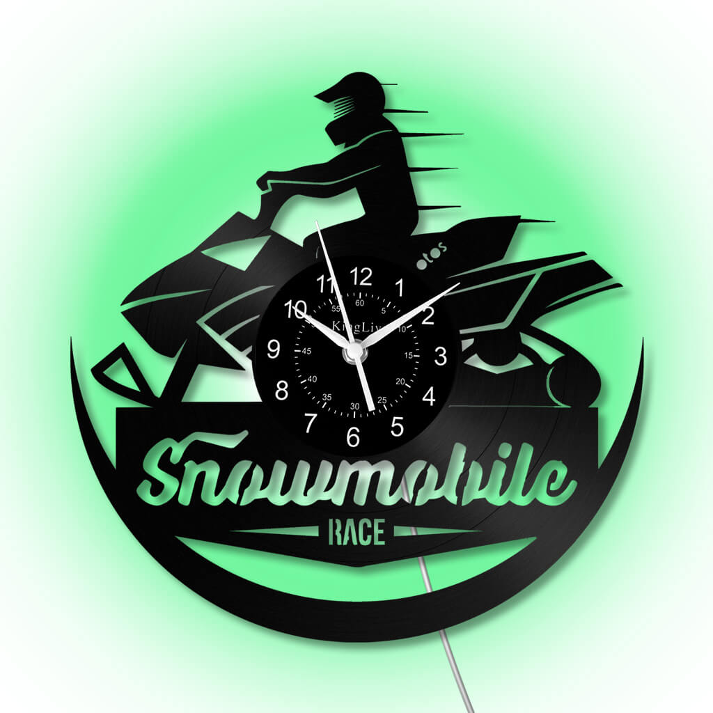 LED Vinyl Wall Clock | Snowmobile | 12'' | 0279WPB