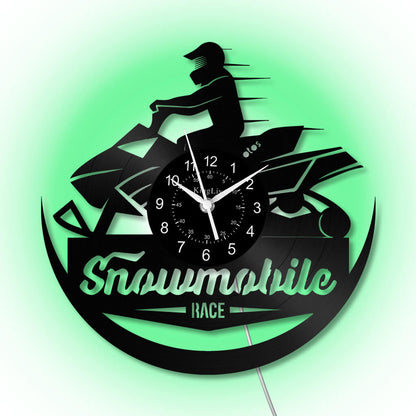 LED Vinyl Wall Clock | Snowmobile | 12'' | 0279WPB
