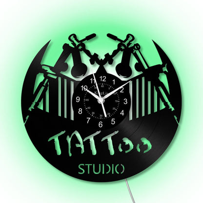 LED Vinyl Wall Clock | Tattoo Studio | 12'' | 0232WPB
