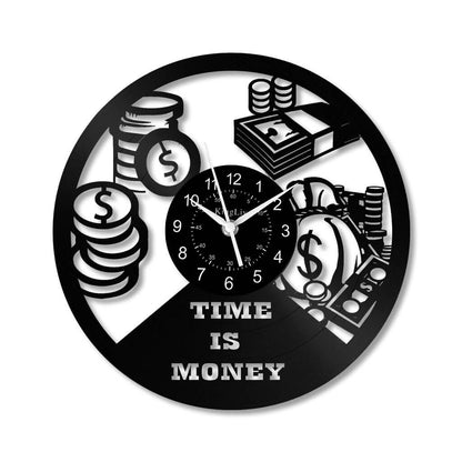 LED Vinyl Wall Clock | Time is Money | 12'' | 0270WPB