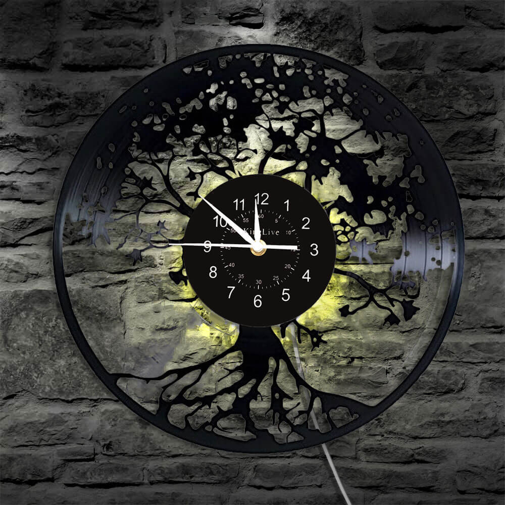 LED Vinyl Wall Clock | Tree of Life | 12'' | 0130WPB