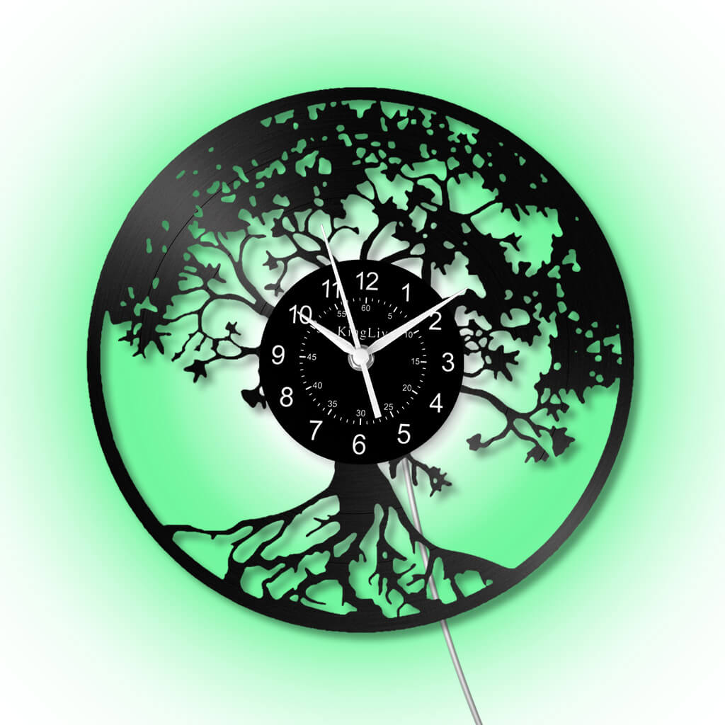LED Vinyl Wall Clock | Tree of Life | 12'' | 0130WPB