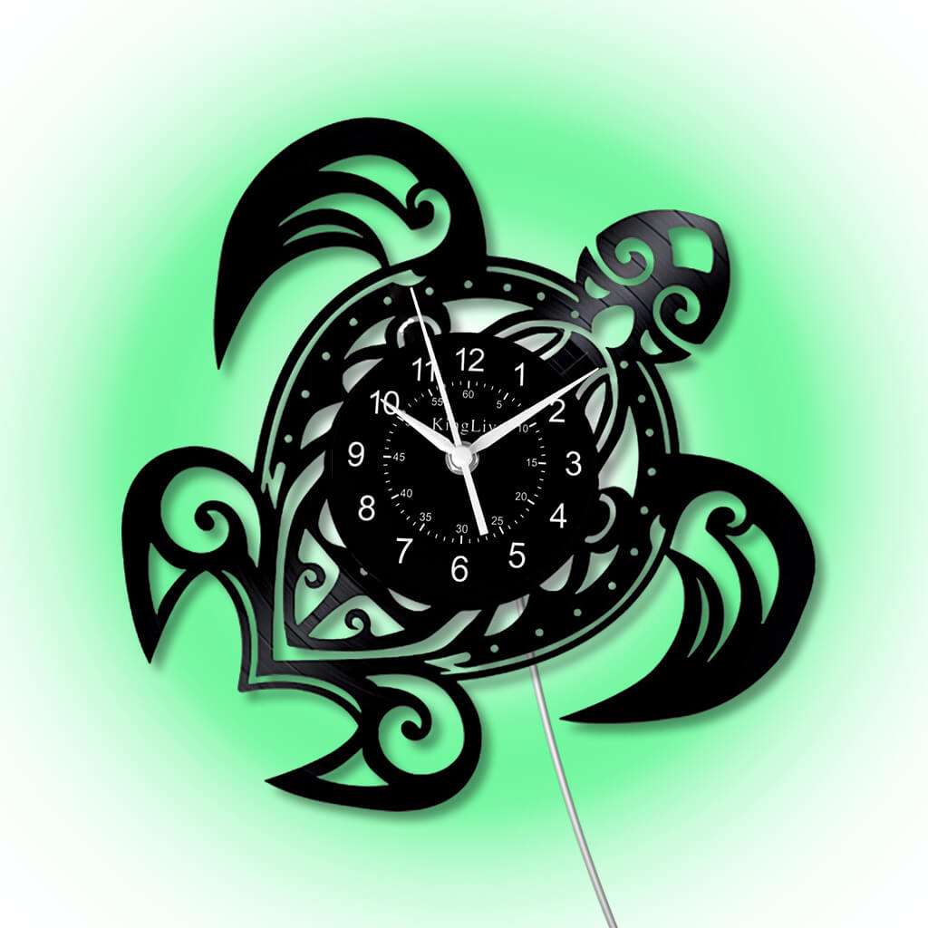 LED Vinyl Wall Clock | Turtle | 0112WPB