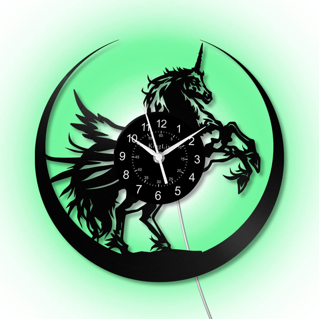 LED Vinyl Wall Clock | Unicorn | 12'' | 0306WPB