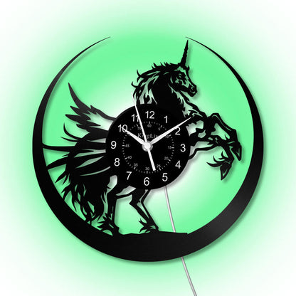 LED Vinyl Wall Clock | Unicorn | 12'' | 0306WPB